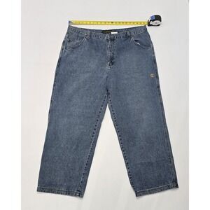Vintage Timberland Mens Denim Jeans Y2K 44x32 Blue Straight Leg Logo